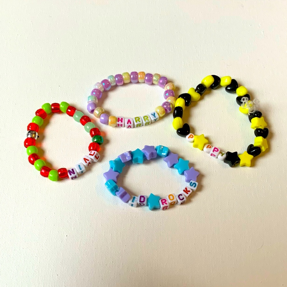 One Direction Set of 4 Bead Bracelets